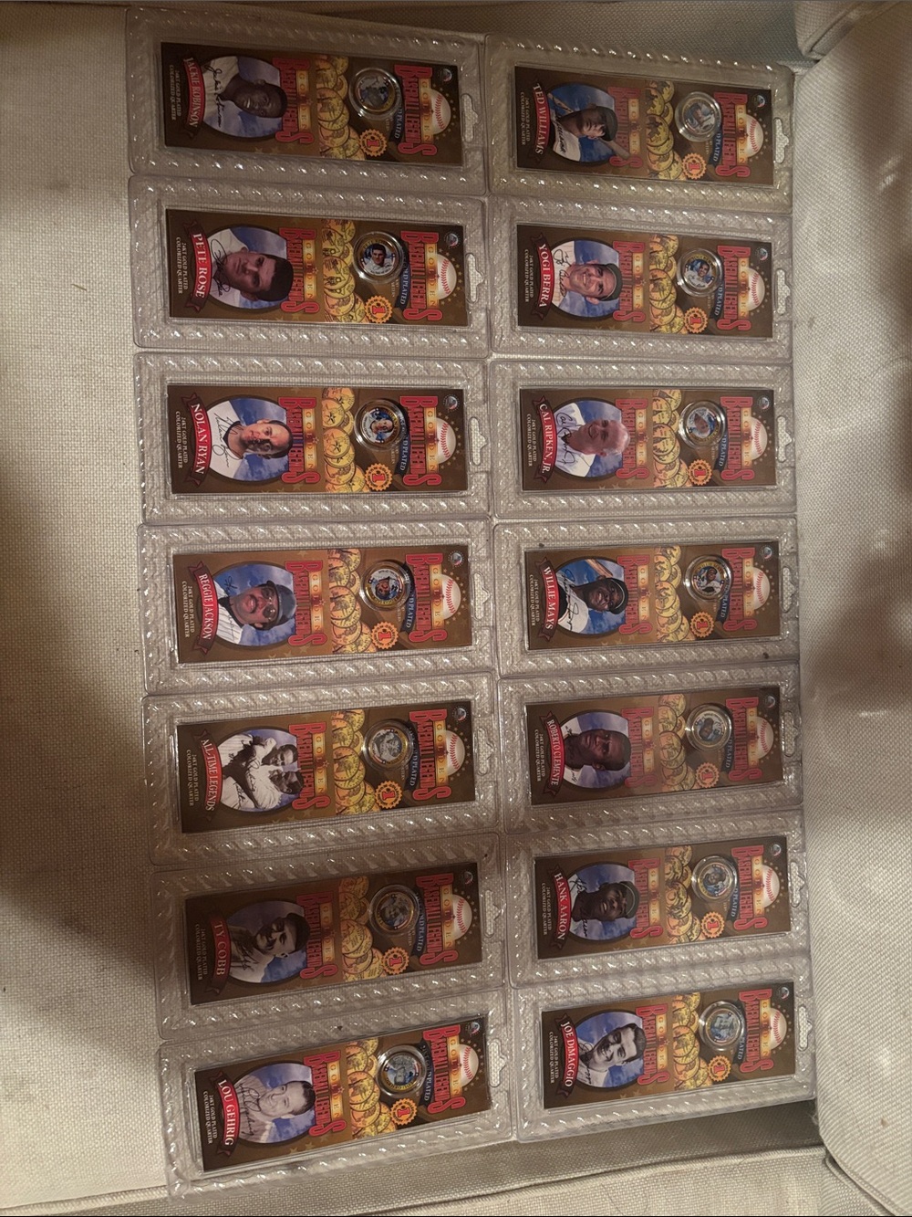 Collector Baseball Pin Card Set - Brown & Gold Packaging